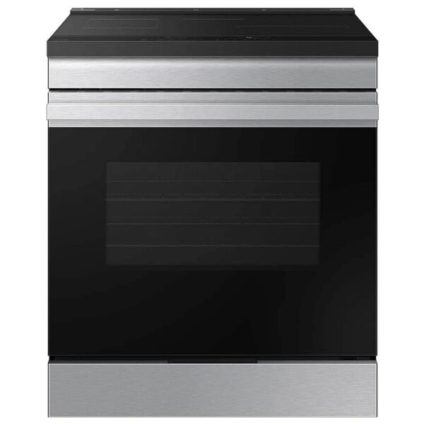 Samsung Bespoke 6.3 Cu. Ft. Slide-In Electric Induction Range Anti-Scratch Glass Cooktop Stainless Steel from Kings Outlet
