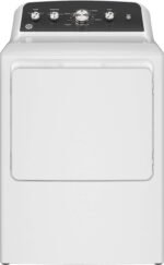 GE - 7.2 Cu. Ft. Electric Dryer with Long Venting up to 120 Ft - White with Matte Black
