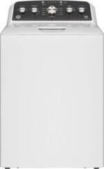 GE - 4.5 Cu. Ft. High-Efficiency Top Load Washer with Deep Fill and Cold Plus - White with Matte Black