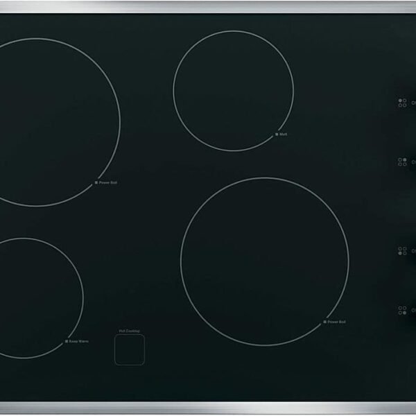 GE 30" Built-In Electric Cooktop Stainless Steel on Black from Kings Outlet