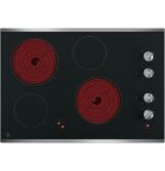 GE 30" Built-In Electric Cooktop Stainless Steel on Black from Kings Outlet