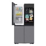 Samsung - Bespoke 23 Cu. Ft. 4-Door Flex French Door Counter Depth Refrigerator with AI Family Hub+ - Stainless Steel - Image 2