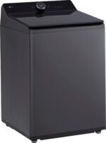 LG - 5.5 Cu. Ft. High Efficiency Smart Top Load Washer with EasyUnload - Matte Black - Image 2
