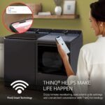 LG - 7.3 Cu. Ft. Smart Electric Dryer with Steam and EasyLoad Door - Matte Black - Image 7