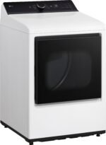 LG - 7.3 Cu. Ft. Smart Electric Dryer with EasyLoad Door - Alpine White - Image 2
