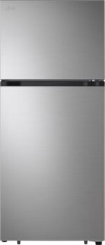 LG - 17.5 Cu. Ft. Garage Ready Top-Freezer Refrigerator with Reversible Doors - Stainless Steel
