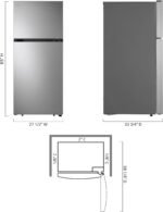 LG - 17.5 Cu. Ft. Garage Ready Top-Freezer Refrigerator with Reversible Doors - Stainless Steel - Image 3