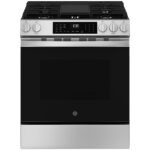 GE - 5.3 Cu. Ft. Slide-In Gas Convection Range with Steam Cleaning and EasyWash Tray - Stainless Steel