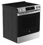 GE 5.3 Cu. Ft. Slide-In Electric Convection Range Steam Cleaning EasyWash Oven Tray Stainless from Kings Outlet