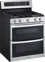 LG - 6.9 Cu. Ft. Freestanding Double Oven Gas True Convection Smart Range with EasyClean and Air Fry - Stainless Steel - Image 2
