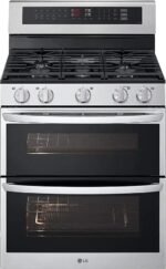 LG - 6.9 Cu. Ft. Freestanding Double Oven Gas True Convection Smart Range with EasyClean and Air Fry - Stainless Steel