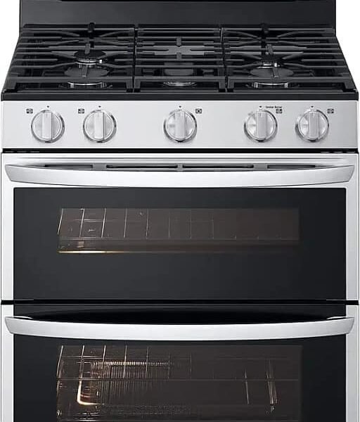 LG 6.9 Cu. Ft. Freestanding Double Oven Gas True Convection Smart Range EasyClean Air from Kings Outlet