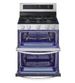 LG - 6.9 Cu. Ft. Freestanding Double Oven Gas True Convection Smart Range with EasyClean and Air Fry - Stainless Steel - Image 6