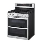 LG - 6.9 Cu. Ft. Freestanding Double Oven Gas True Convection Smart Range with EasyClean and Air Fry - Stainless Steel - Image 4