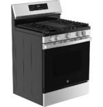 GE - 5.3 Cu. Ft. Freestanding Gas Convection Range with Steam Cleaning and EasyWash Oven Tray - Stainless Steel - Image 3