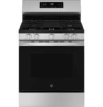 GE - 5.3 Cu. Ft. Freestanding Gas Convection Range with Steam Cleaning and EasyWash Oven Tray - Stainless Steel