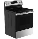 GE - 5.3 Cu. Ft. Freestanding Electric Convection Range with Steam Cleaning and EasyWash Tray - Stainless Steel - Image 3