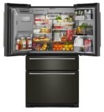 KitchenAid - 26 cu. ft. French Door Refrigerator with Ice and Water Dispenser - Black Stainless Steel - Image 3