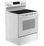 GE - 5.3 Cu. Ft. Freestanding Electric Range with Self-Clean and Steam Cleaning Option and Crisp Mode - White - Image 3