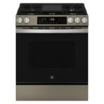 GE - 5.3 Cu. Ft. Slide-In Gas Convection Range with Steam Cleaning and EasyWash Tray - Slate