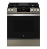 GE - 5.3 Cu. Ft. Slide-In Gas Convection Range with Steam Cleaning and EasyWash Tray - Slate