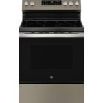 GE - 5.3 Cu. Ft. Freestanding Electric Range with Self-Clean and Steam Cleaning Option and Crisp Mode - Slate