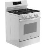 GE - 5.3 Cu. Ft. Freestanding Gas Convection Range with Steam Cleaning and EasyWash Oven Tray - White - Image 3