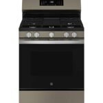 GE - 5.3 Cu. Ft. Freestanding Gas Convection Range with Steam Cleaning and EasyWash Oven Tray - Slate
