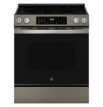 GE - 5.3 Cu. Ft. Slide-In Electric Convection Range with Steam Cleaning and EasyWash Oven Tray - Slate