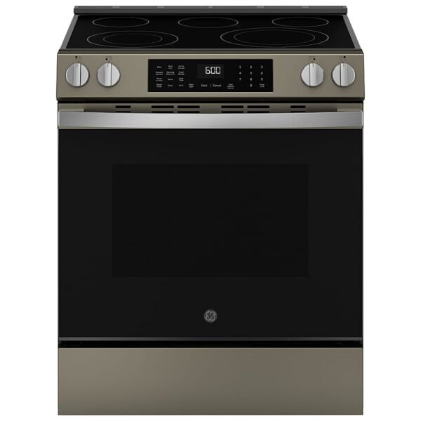GE 5.3 Cu. Ft. Slide-In Electric Convection Range Steam Cleaning EasyWash Oven Tray Slate from Kings Outlet