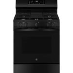 GE - 5.3 Cu. Ft. Freestanding Gas Convection Range with Steam Cleaning and EasyWash Oven Tray - Black
