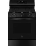 GE - 5.3 Cu. Ft. Freestanding Gas Convection Range with Steam Cleaning and EasyWash Oven Tray - Black