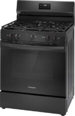 Frigidaire - 5.1 Cu. Ft Freestanding Gas Range with Quick Boil Burner - Black - Image 2
