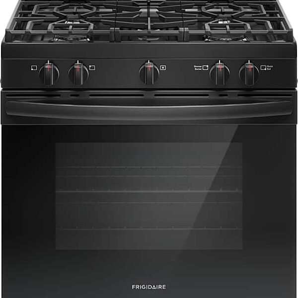 Frigidaire 5.1 Cu. Ft Freestanding Gas Range Quick Boil Burner Black from Kings Outlet