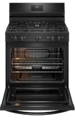 Frigidaire - 5.1 Cu. Ft Freestanding Gas Range with Quick Boil Burner - Black - Image 3