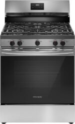 Frigidaire - 5.1 Cu. Ft Freestanding Gas Range with Quick Boil Burner - Stainless Steel