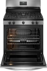 Frigidaire - 5.1 Cu. Ft Freestanding Gas Range with Quick Boil Burner - Stainless Steel - Image 4