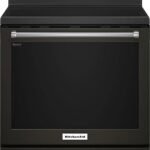 KitchenAid - 6.4 Cu. Ft. Self-Cleaning Freestanding Electric Convection Range - Black Stainless Steel