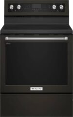 KitchenAid - 6.4 Cu. Ft. Self-Cleaning Freestanding Electric Convection Range - Black Stainless Steel