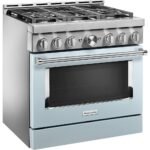KitchenAid - Commercial-Style 5.1 Cu. Ft. Slide-In Gas True Convection Range with Self-Cleaning - Misty Blue - Image 2
