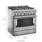 KitchenAid Commercial-Style 5.1 Cu. Ft. Slide-In Gas True Convection Range Self-Cleaning Stainless Steel from Kings Outlet