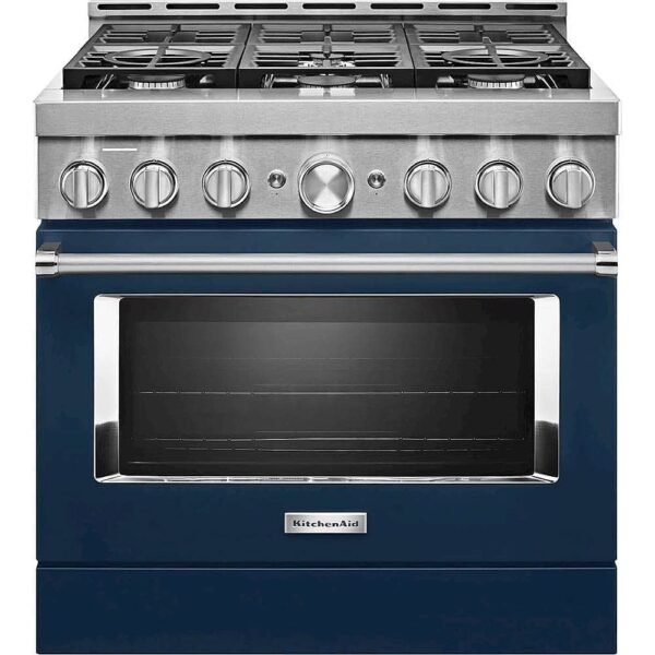 KitchenAid Commercial-Style 5.1 Cu. Ft. Slide-In Gas True Convection Range Self-Cleaning Ink Blue from Kings Outlet