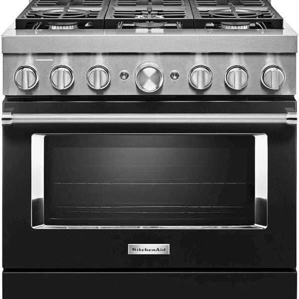 KitchenAid Commercial-Style 5.1 Cu. Ft. Slide-In Gas True Convection Range Self-Cleaning Imperial Black from Kings Outlet