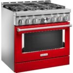 KitchenAid - Commercial-Style 5.1 Cu. Ft. Slide-In Gas True Convection Range with Self-Cleaning - Passion Red - Image 2