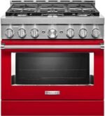 KitchenAid - Commercial-Style 5.1 Cu. Ft. Slide-In Gas True Convection Range with Self-Cleaning - Passion Red