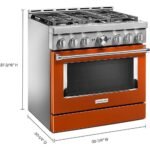 KitchenAid - Commercial-Style 5.1 Cu. Ft. Slide-In Gas True Convection Range with Self-Cleaning - Scorched Orange - Image 3