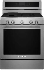KitchenAid - 5.8 Cu. Ft. Self-Cleaning Freestanding Gas True Convection Range with Even-Heat - Stainless Steel