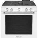 KitchenAid - 5.8 Cu. Ft. Self-Cleaning Freestanding Gas True Convection Range with Even-Heat - White