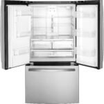 GE - 20.6 Cu. Ft. French Door Counter Depth Refrigerator with Space Saving Icemaker - Stainless Steel - Image 4