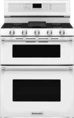 KitchenAid 6.0 Cu. Ft. Self-Cleaning Freestanding Double Oven Gas Convection Range White from Kings Outlet